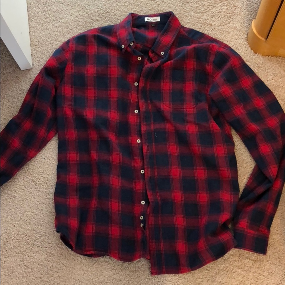 Red and navy flannel